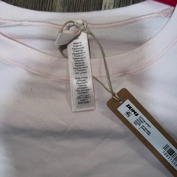 SKIMS Cotton Jersey T Shirt in Barely Pink size Large. NOT THE CROPPED! - Picture 6 of 10